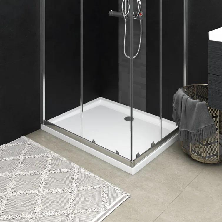 vidaXL Shower Base Tray, Non-slip Bathroom Shower Pan, Reinforced ABS
