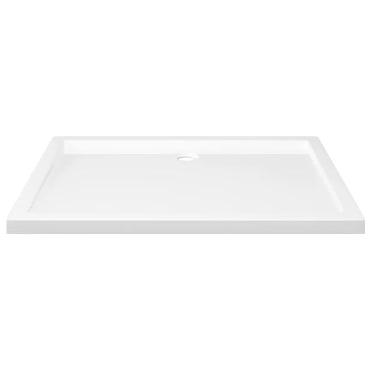 vidaXL Shower Base Tray, Non-slip Bathroom Shower Pan, Reinforced ABS