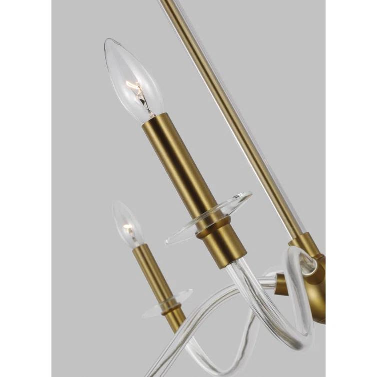Hanover Burnished Brass 5-Light Classic Chandelier with Lucite Arms