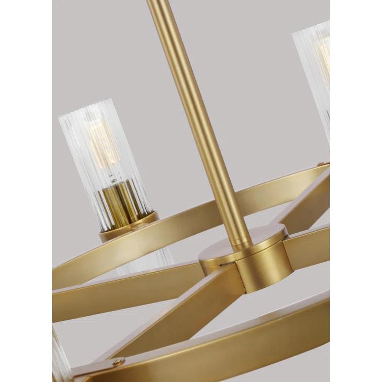 Everly Quinn 8 - Light Dimmable Wagon Wheel Chandelier