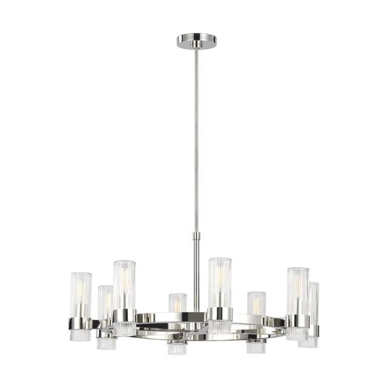 Everly Quinn 8 - Light Dimmable Wagon Wheel Chandelier