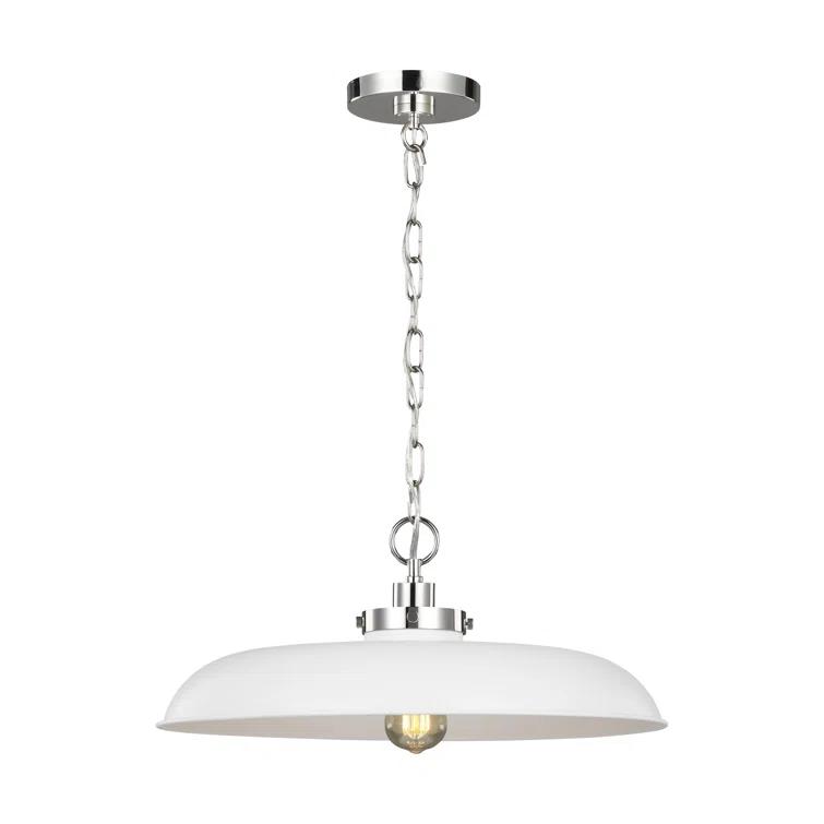 Nuvo Lighting Colony 1 Light Small Pendant Matte White with Burnished Brass