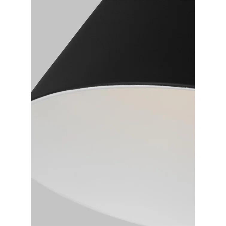 Midnight Black and Brass Cone Pendant Light