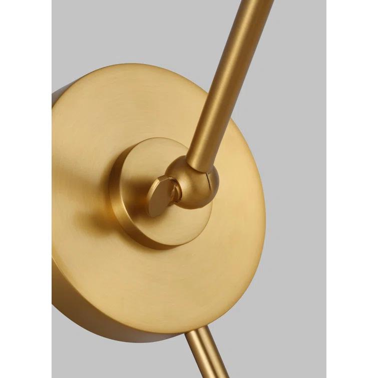 Midnight Elegance Dimmable Black and Brass Swing Arm Sconce