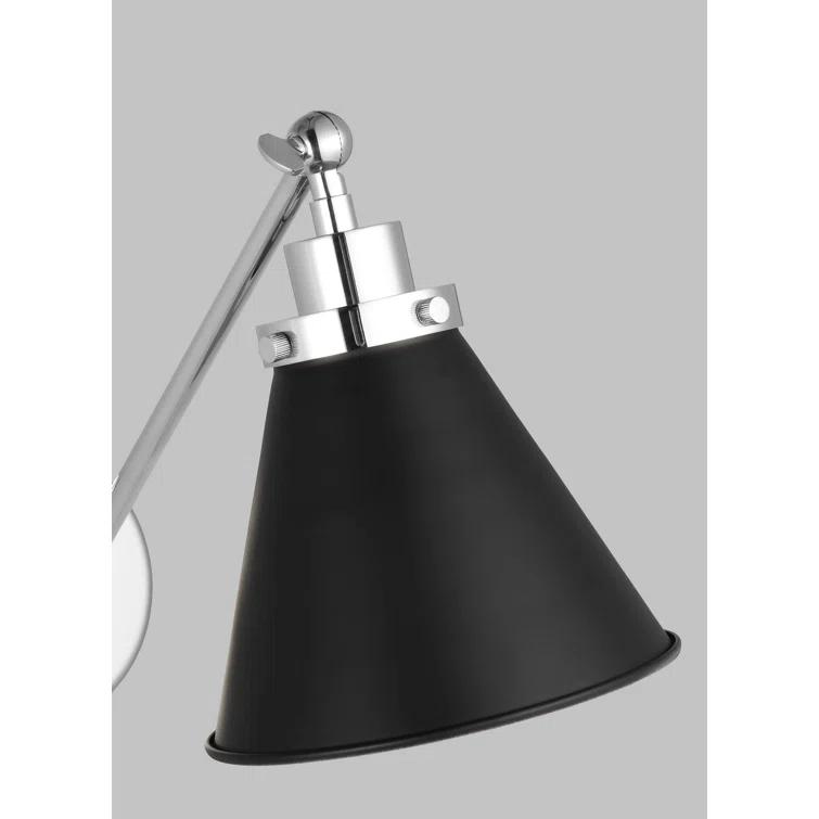 Wellfleet 8.75'' Dimmable Swing Arm Sconce in Black and Silver