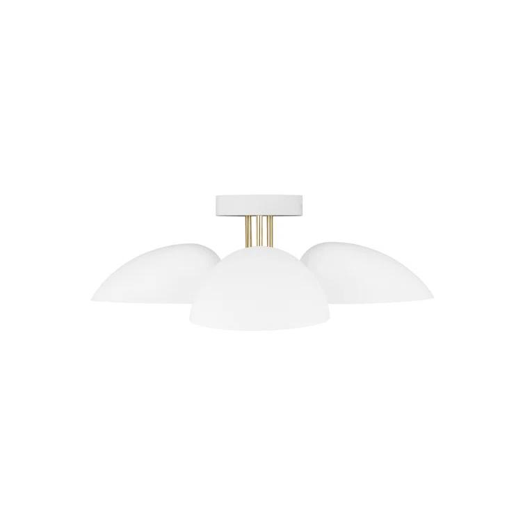 Ellen DeGeneres Matte White Brass 3-Light Indoor/Outdoor Bowl Pendant