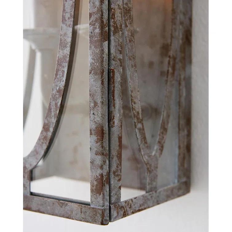 Patrice Deep Abyss 2-Light Rectangular Wall Sconce with Clear Panels
