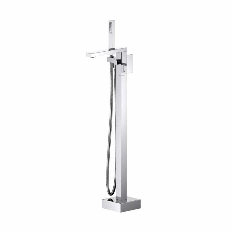 Cube Floor Tub Spout with Diverter