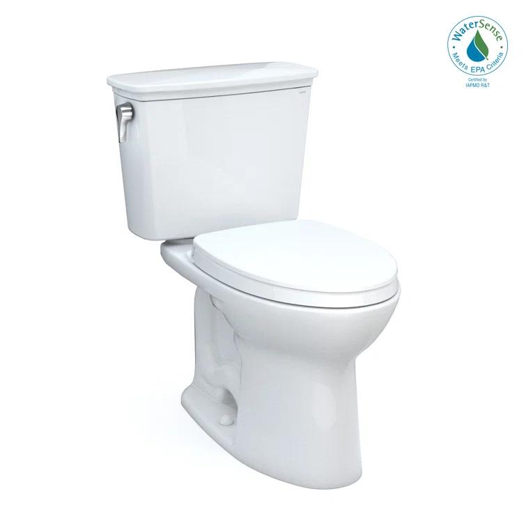 White Vitreous China Elongated Two-Piece Toilet with SoftClose Seat