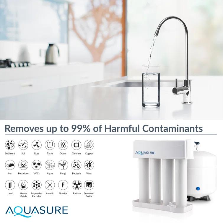 Aquasure Signature Elite 70,000 Grains Whole House Water Treatment System With 75 GPD RO Reverse Osmosis Filtration For 4-6 Bathrooms (AS-SE2000HL)