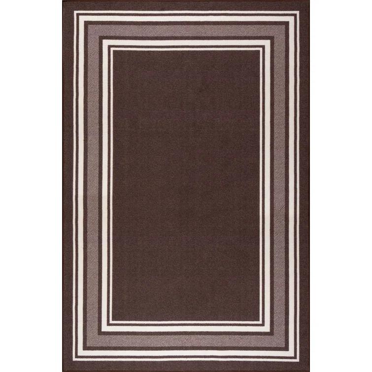 Quiogue Brown Non-Slip Area Rug