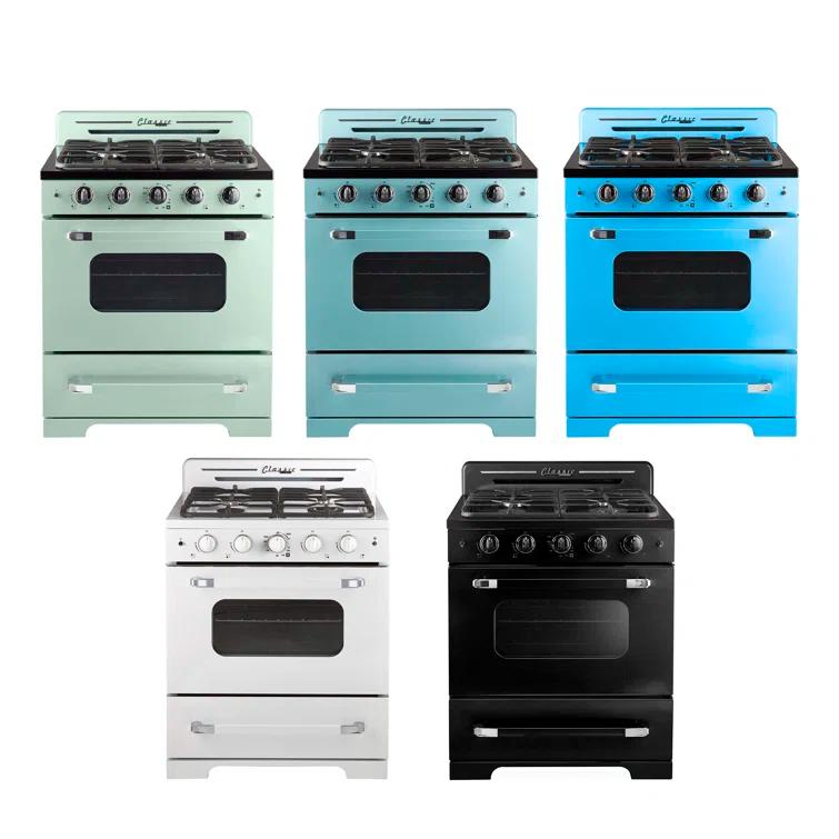 Unique Appliances Classic Retro 30" 4 burner 3.9 cu. ft. Freestanding Gas Range with Convection Oven UGP-30CR LG