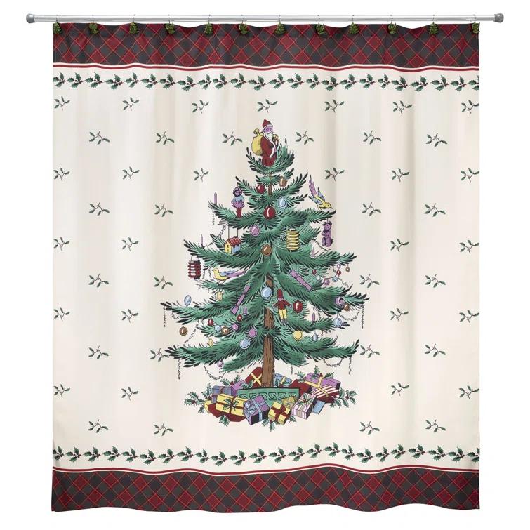 Spode® Christmas Tree Tartan Shower Curtain