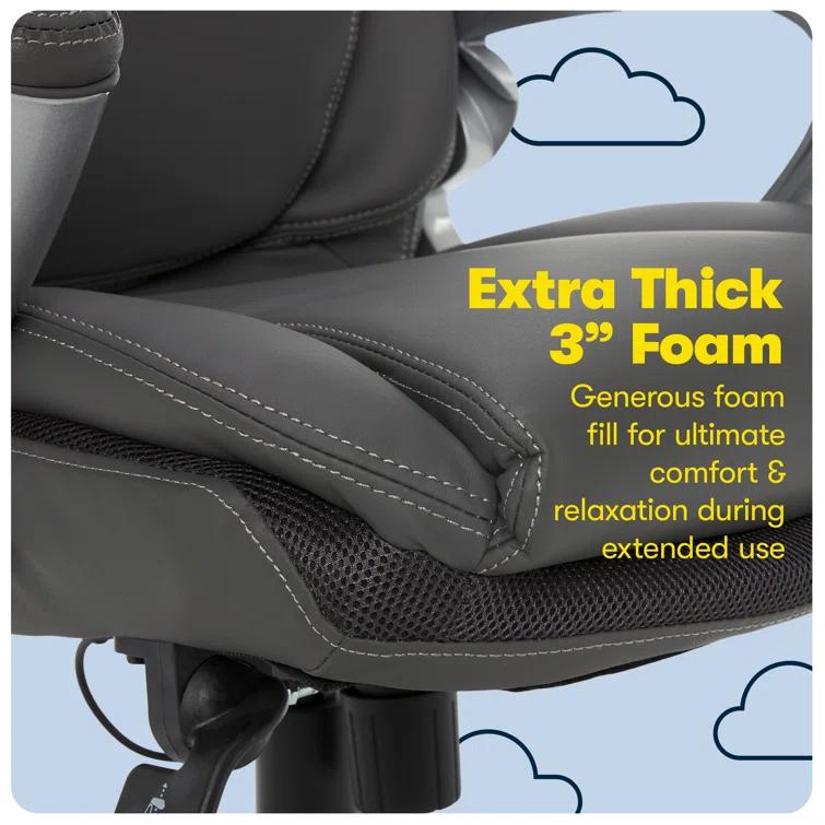 Serta Bryce Executive Office Chair with Patented AIR Lumbar Technology and Layered Body Pillows