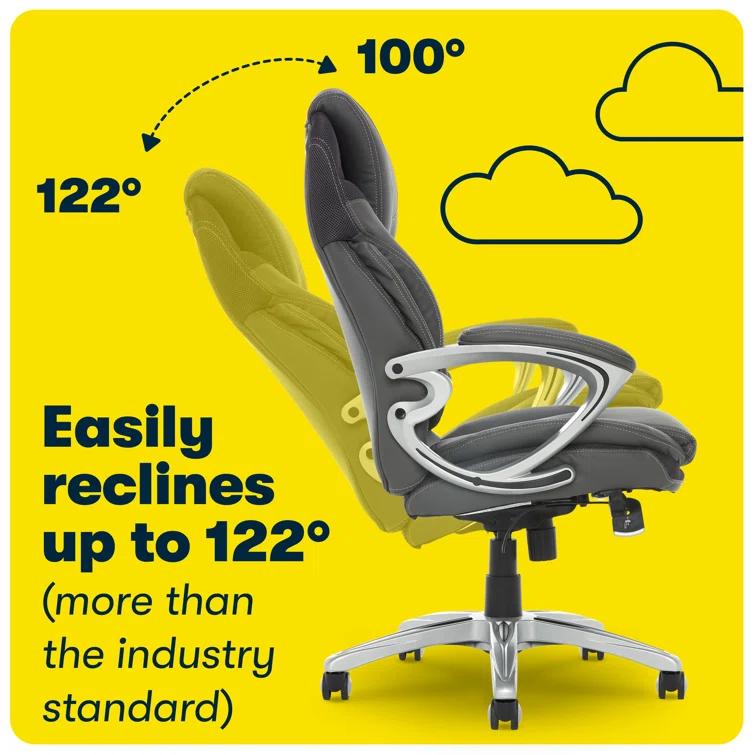 Serta Bryce Executive Office Chair with Patented AIR Lumbar Technology and Layered Body Pillows
