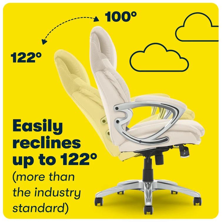 Serta Bryce Executive Office Chair with Patented AIR Lumbar Technology and Layered Body Pillows