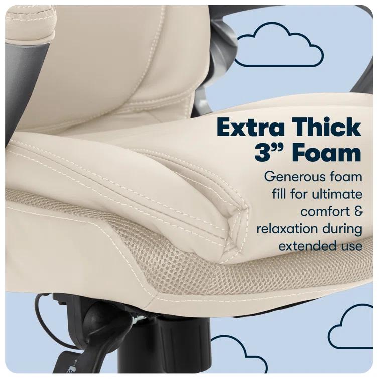 Serta Bryce Executive Office Chair with Patented AIR Lumbar Technology and Layered Body Pillows