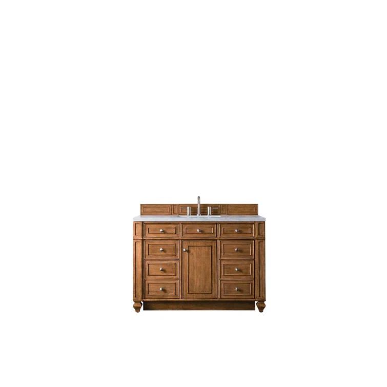 Saddle Brown 48" Single Freestanding Bathroom Vanity Base with Veneer
