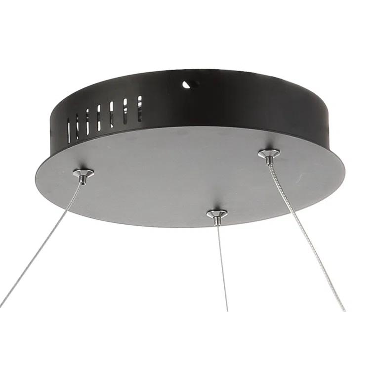 Bradley 15.7" Round Integrated LED Metal Pendant, Matte Black