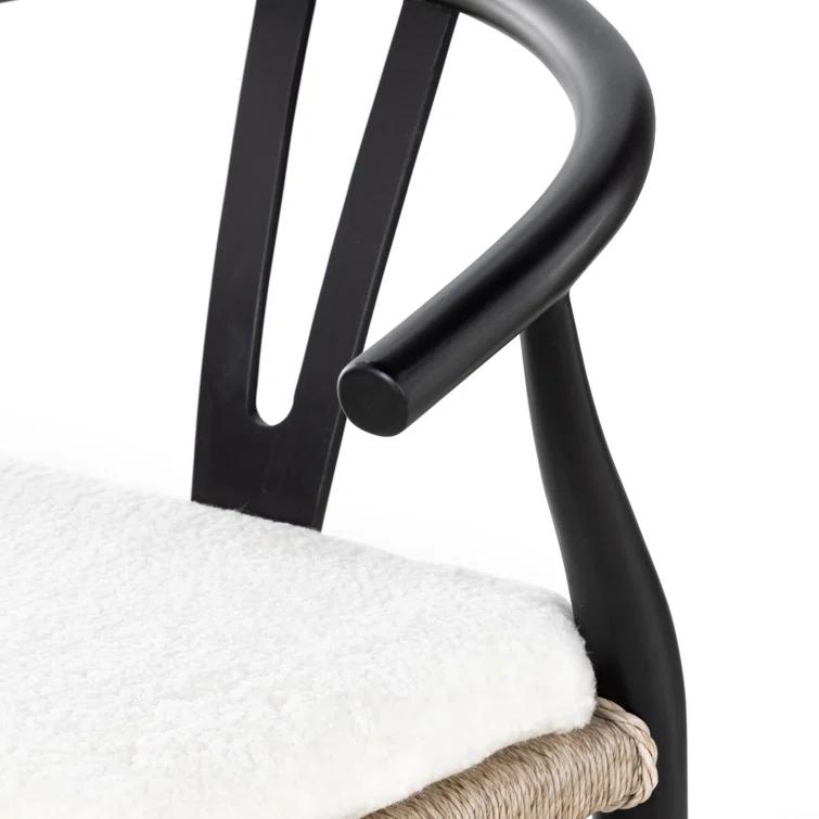 Cream Leather Saddle Style Counter Stool with Black Frame
