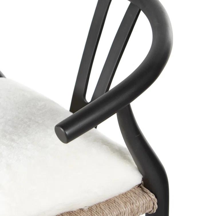 Cream Leather and Brown Wood Saddle Bar Stool