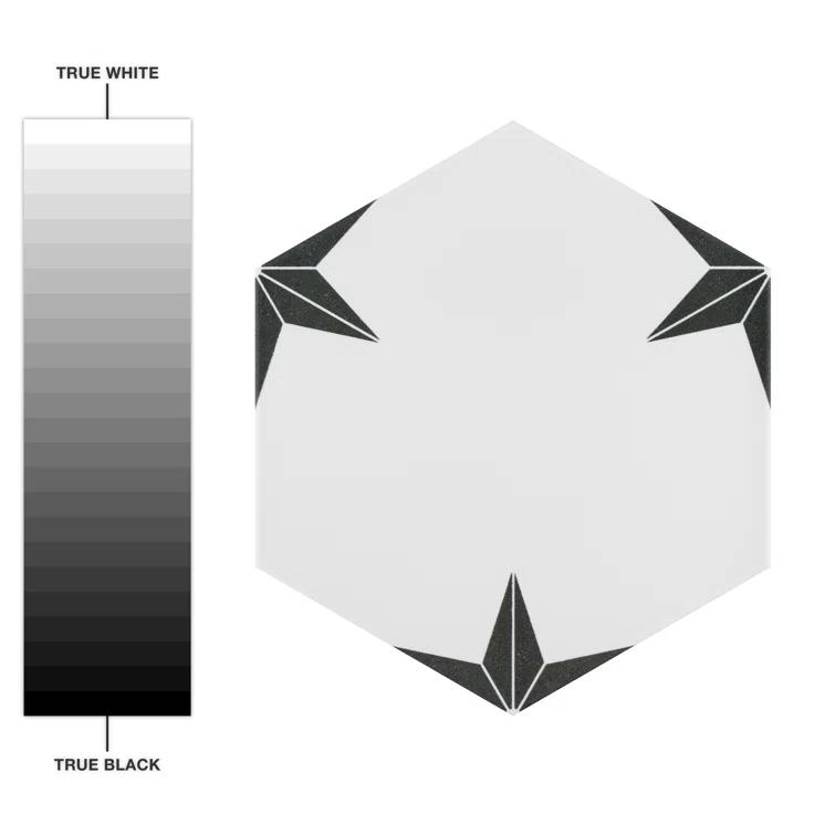 Stella Hex 9" x 10" Porcelain Patterned Wall & Floor Tile