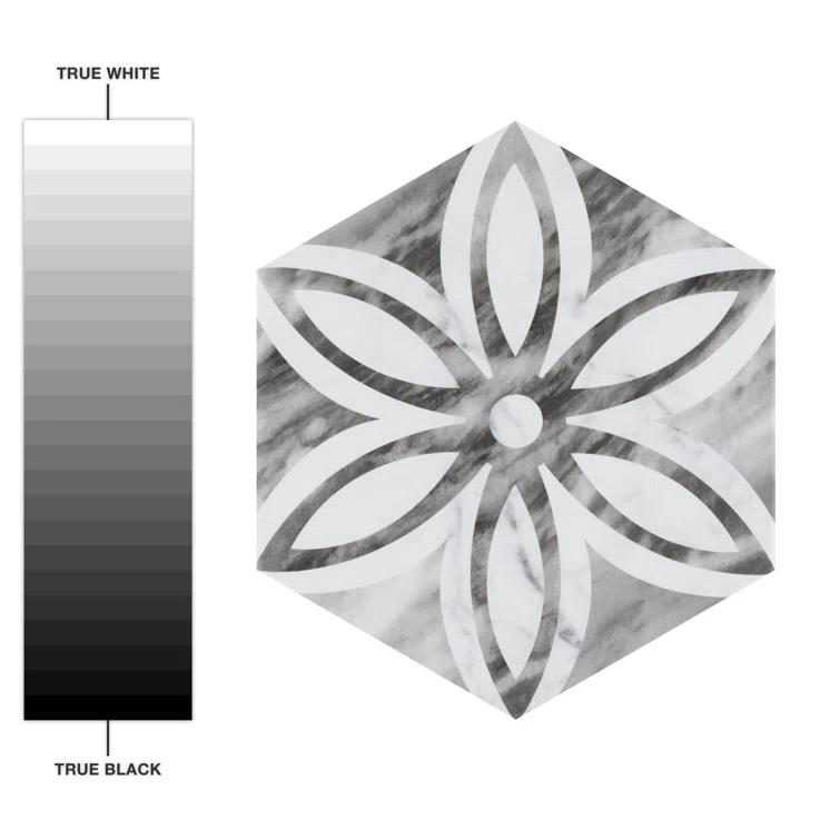 Merola Tile Classico Bardiglio Lily 7" x 8" Porcelain Wall & Floor Tile