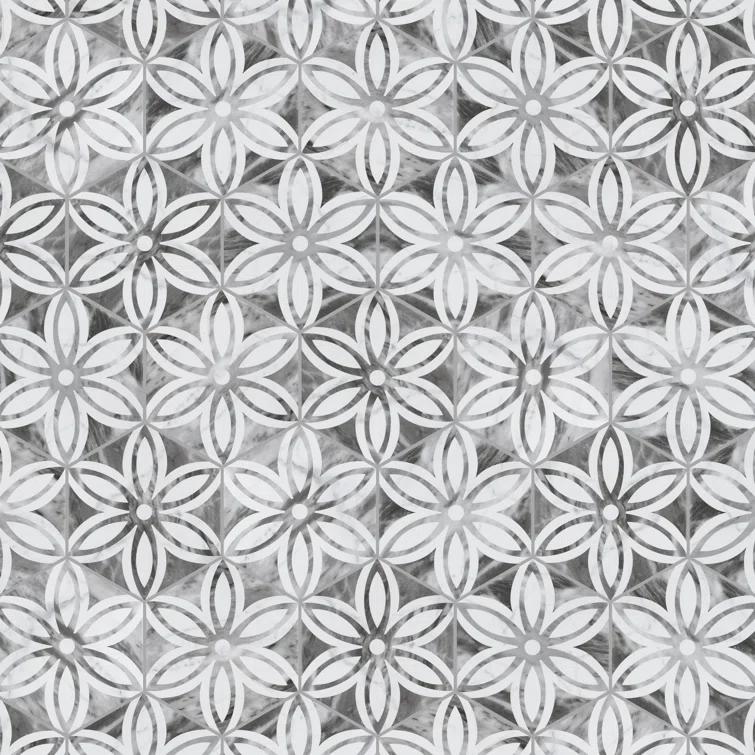 Merola Tile Classico Bardiglio Lily 7" x 8" Porcelain Wall & Floor Tile