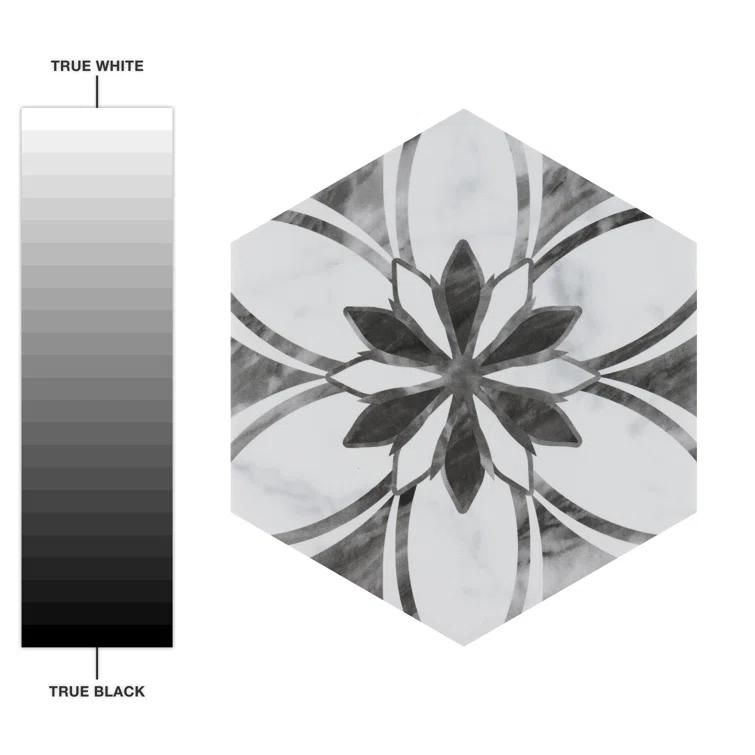 Merola Tile Classico Bardiglio Hex 7" x 8" Porcelain Patterned Wall & Floor Tile