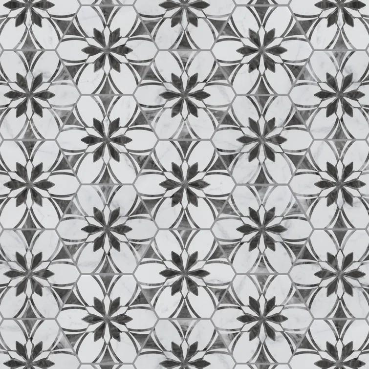 Merola Tile Classico Bardiglio Hex 7" x 8" Porcelain Patterned Wall & Floor Tile