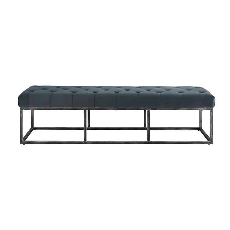 Danes Claire Tufted Bench with Iron Legs, Modern 72.5" Bench for Bedroom or Living Room
