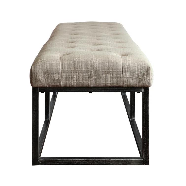 Danes Claire Tufted Bench with Iron Legs, Modern 72.5" Bench for Bedroom or Living Room