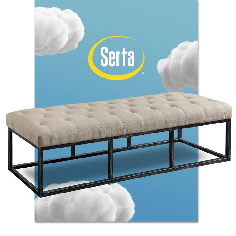 Danes Claire Tufted Bench with Iron Legs, Modern 72.5" Bench for Bedroom or Living Room