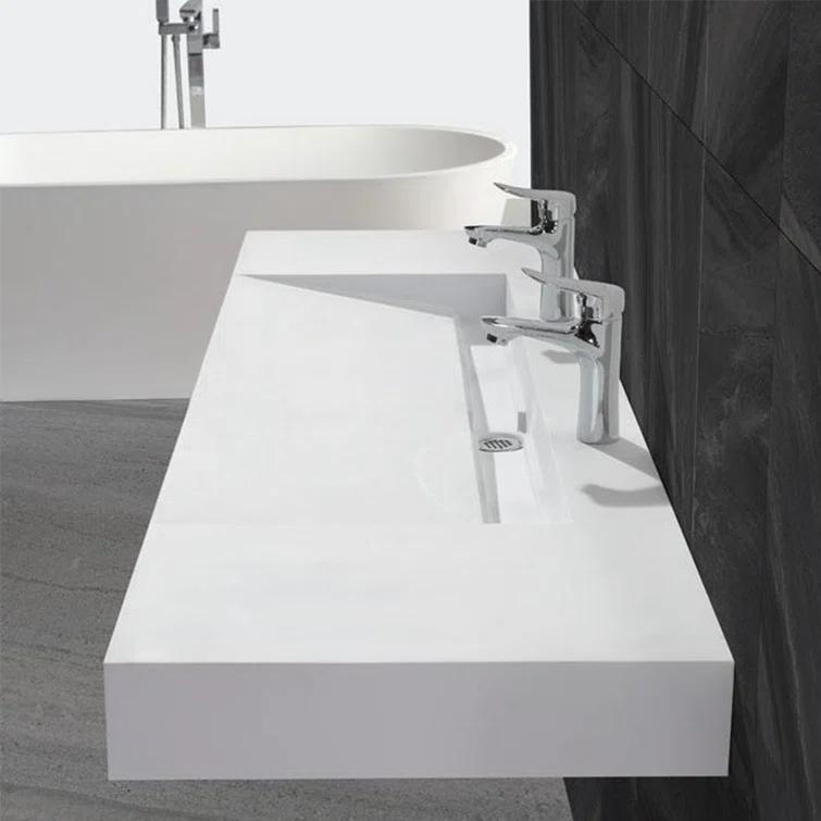 ADM Bathroom ADM Bathroom 18.9'' Square Trough, Wall Mount Bathroom Sink DW-215-GLOSSY