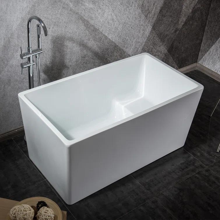 43.25'' x 27.5" Freestanding Soaking Acrylic Bathtub
