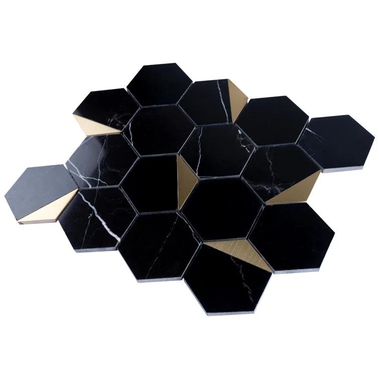 Natural Bianco 3" x 3" Marble Honeycomb Mosaic Wall Tile