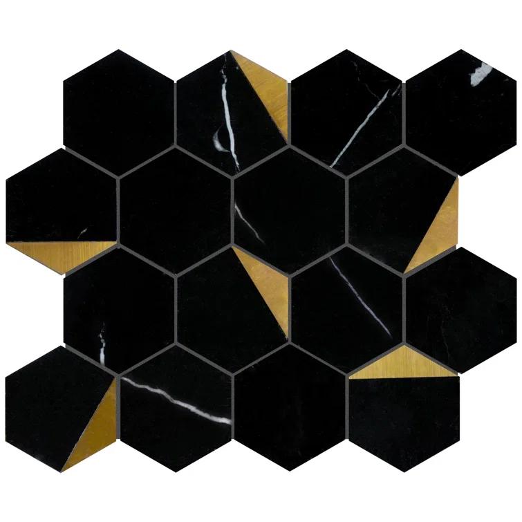 Natural Bianco 3" x 3" Marble Honeycomb Mosaic Wall Tile