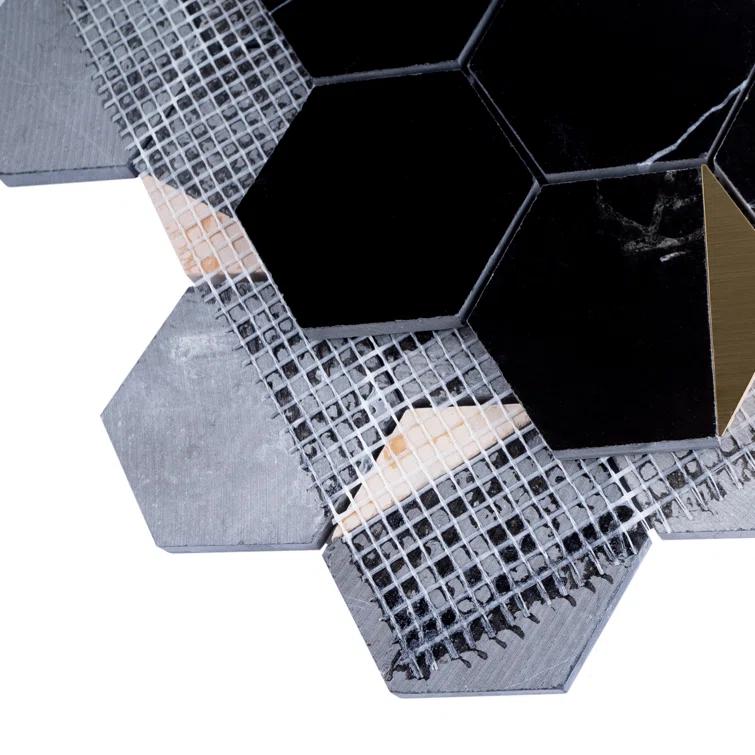 Natural Bianco 3" x 3" Marble Honeycomb Mosaic Wall Tile