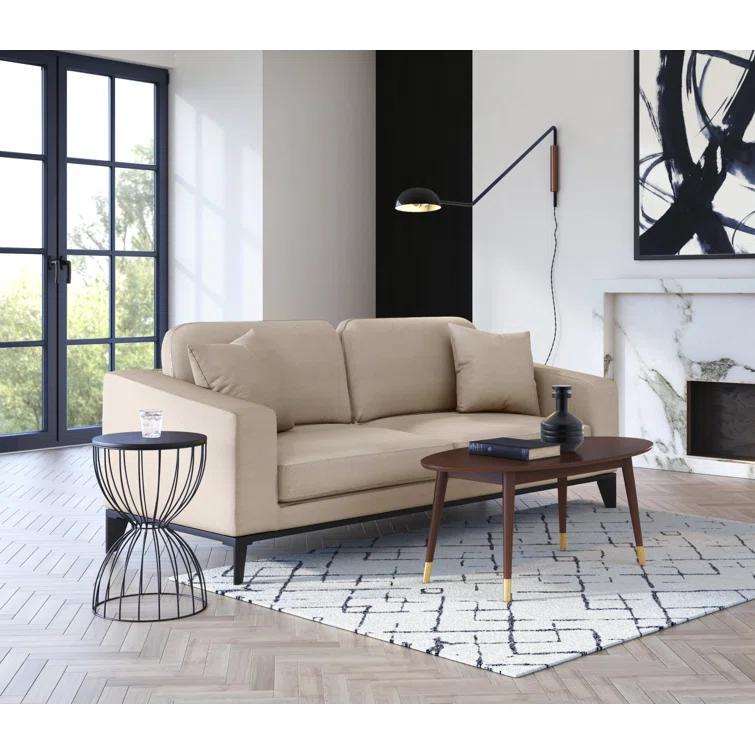 Elle Decor Elle Decor Cami Modern Hourglass Metal End Table, Decorative Round Accent Coffee Table or Nightstand