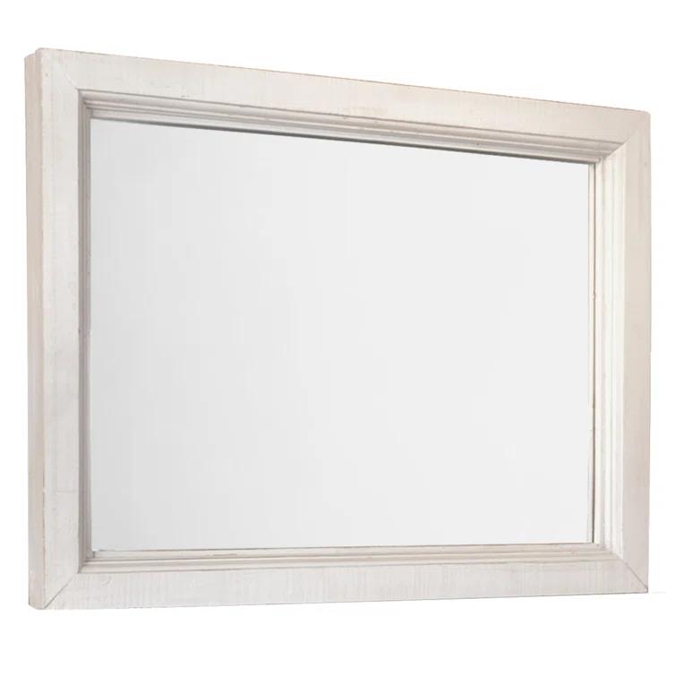 Rustic French Wood Flat Wall Mirror