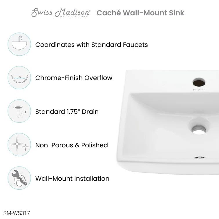 Voltaire Sublime Compact Ceramic Wall Hung Sink