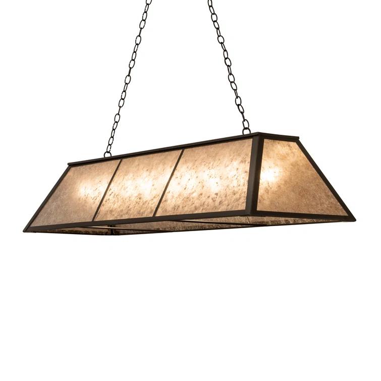 60" Oil Rubbed Bronze Glass Island Pendant Light