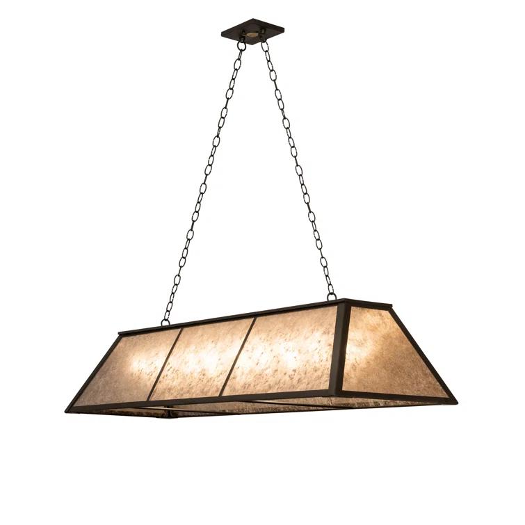 60" Oil Rubbed Bronze Glass Island Pendant Light