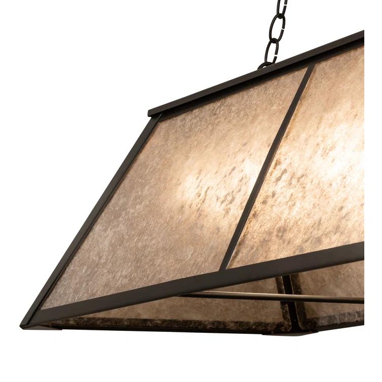 60" Oil Rubbed Bronze Glass Island Pendant Light