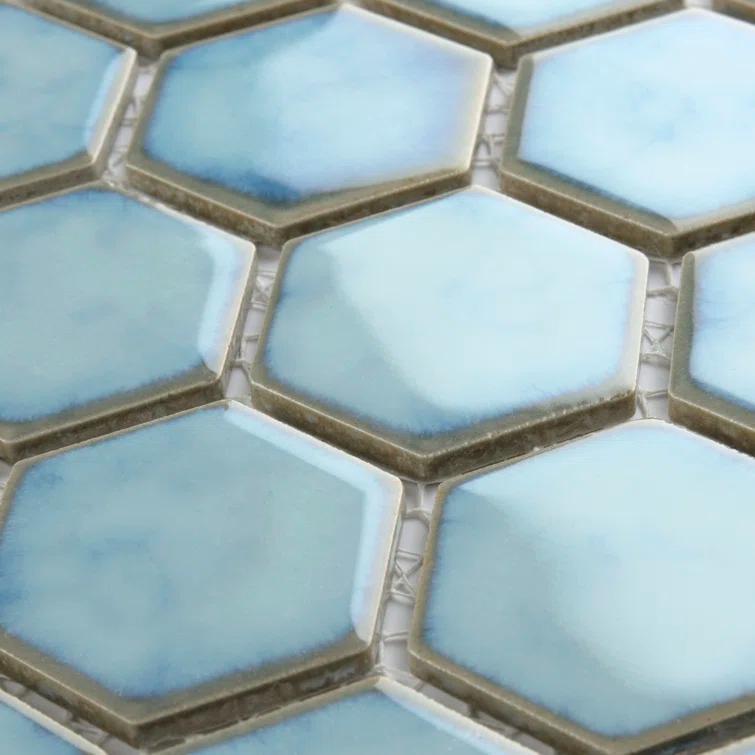 Merola Tile Hudson Due 2" Hex 10-7/8 " x 12-5/8 " Porcelain Mosaic Floor and Wall Tile