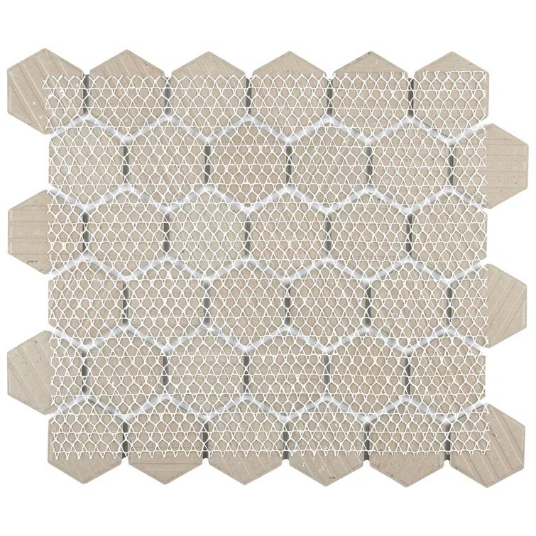 Merola Tile Hudson Due 2" Hex 10-7/8 " x 12-5/8 " Porcelain Mosaic Floor and Wall Tile
