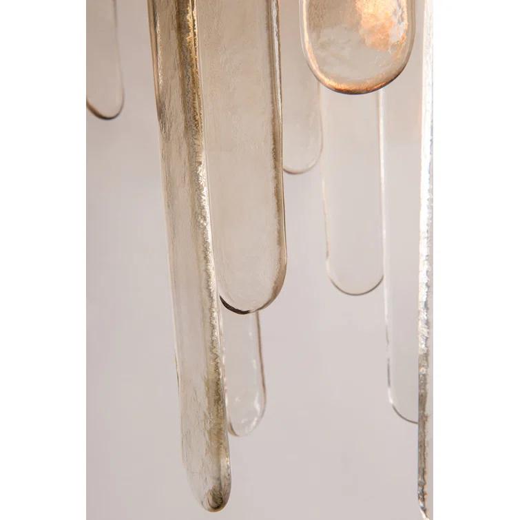 Champagne Glass and Polished Nickel 16-Light Indoor Chandelier