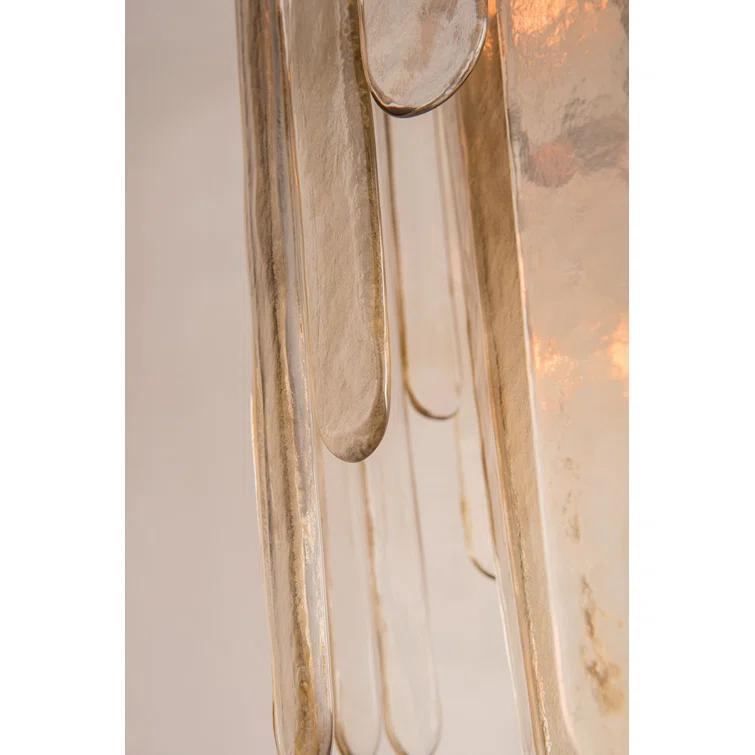 Champagne Glass and Polished Nickel 16-Light Indoor Chandelier