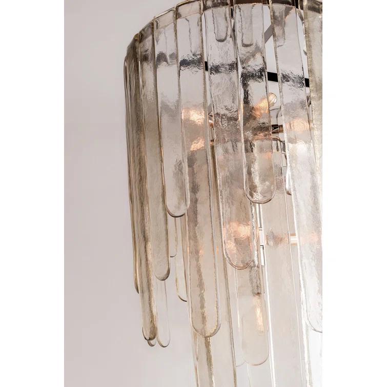 Champagne Glass and Polished Nickel 16-Light Indoor Chandelier