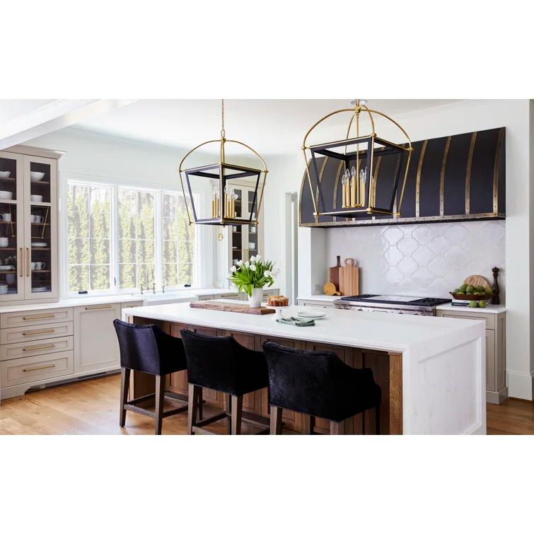 Hollis 4 - Light Dimmable Lantern Geometric Chandelier